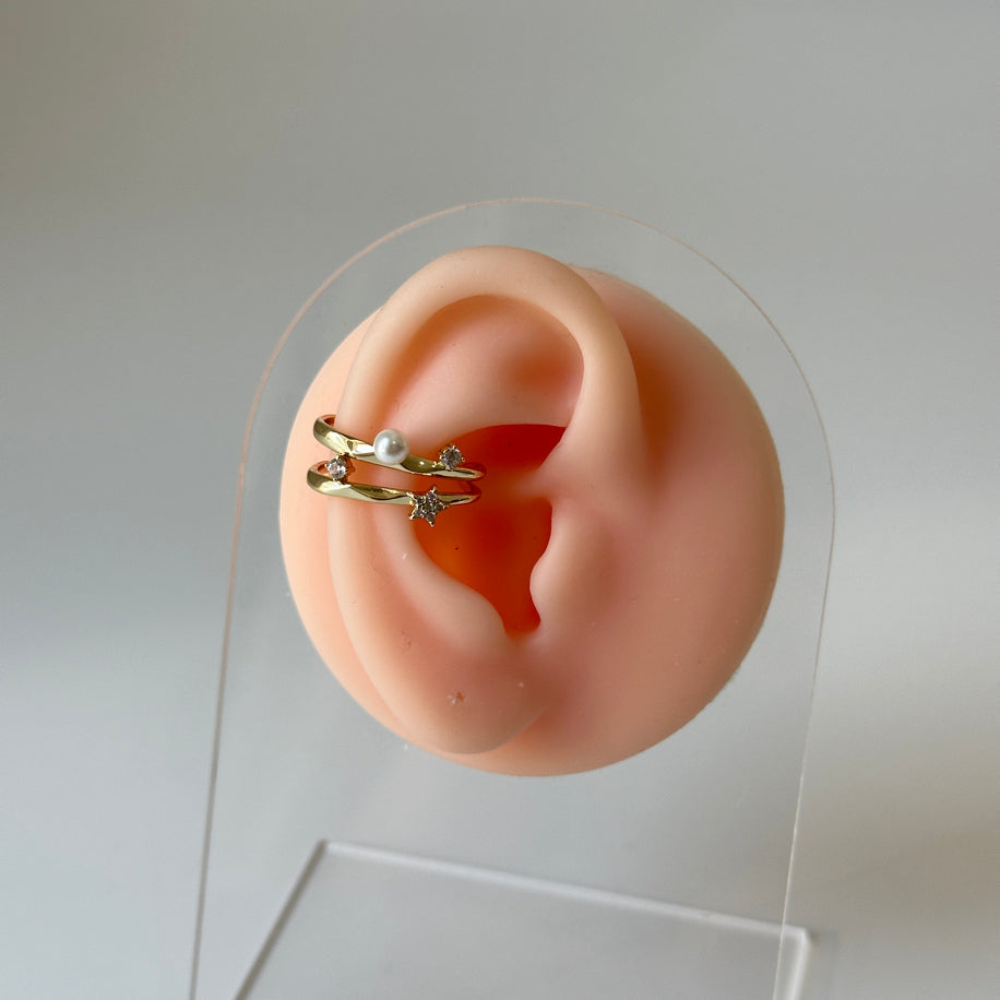 Yıldız inci detay earcuff