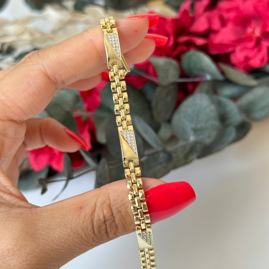 Vintage plaka model bileklik 14k xuping