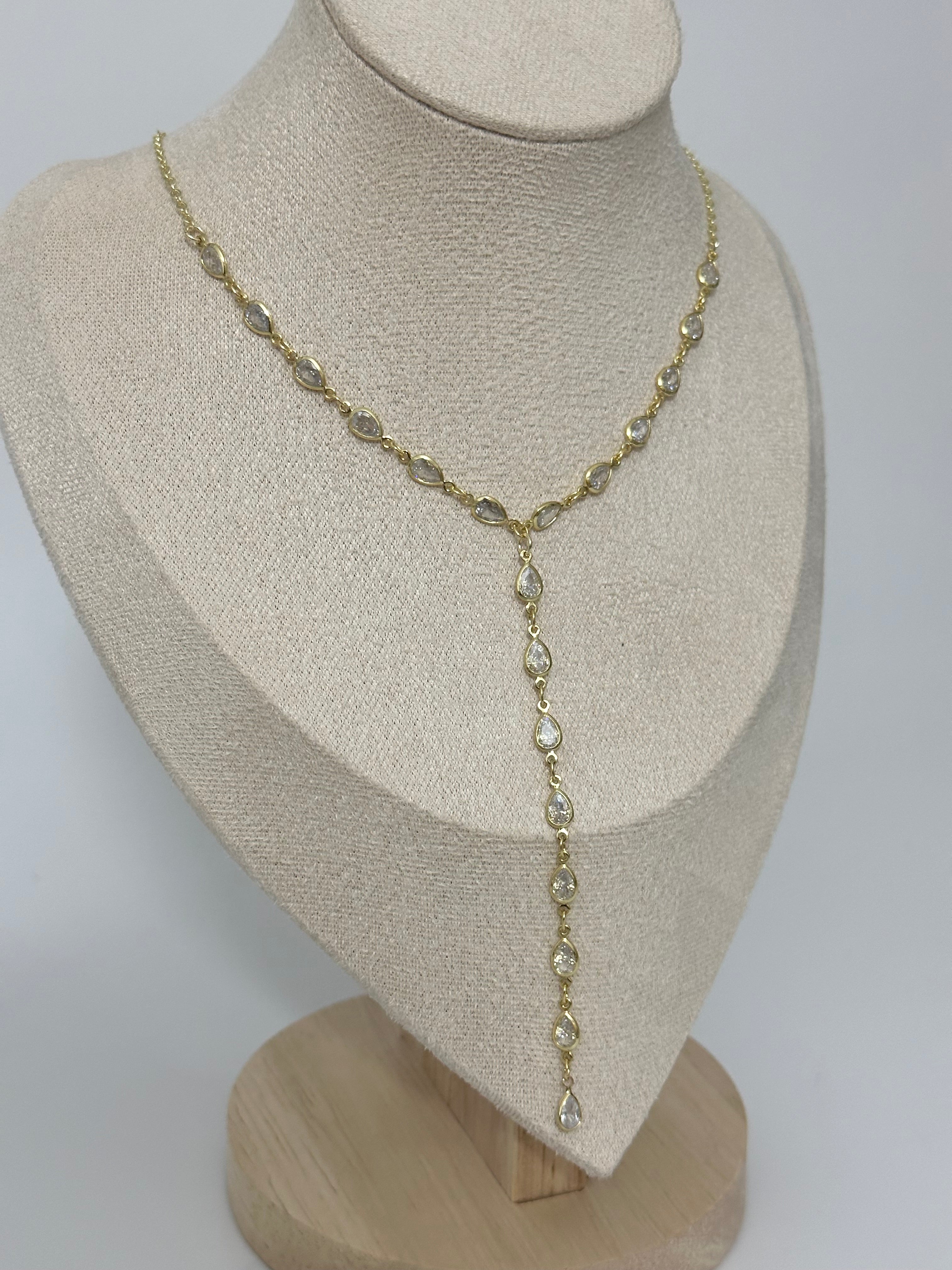 Damla taş dekolte kolye