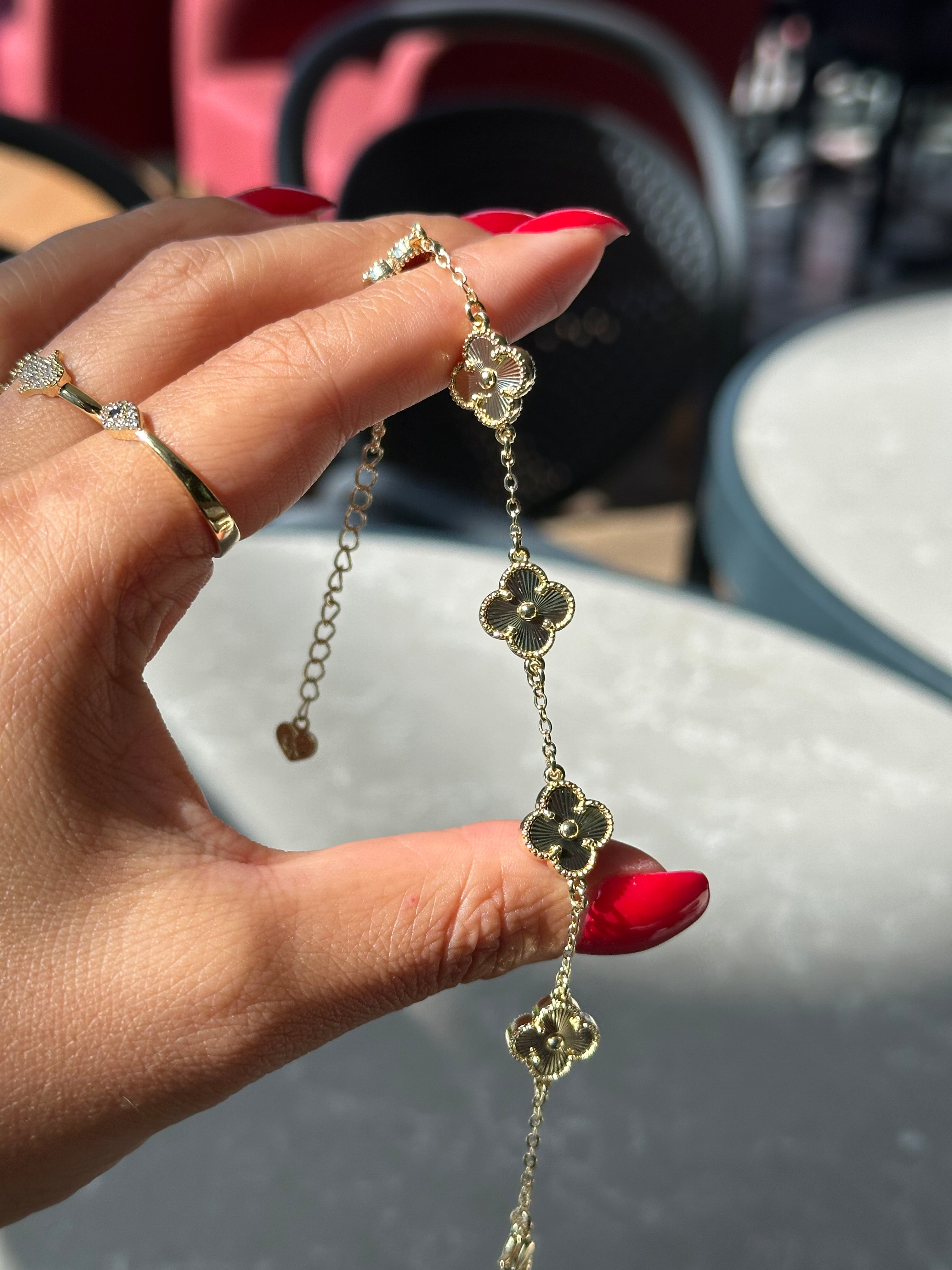 Gold Yonca 14k renk bileklik