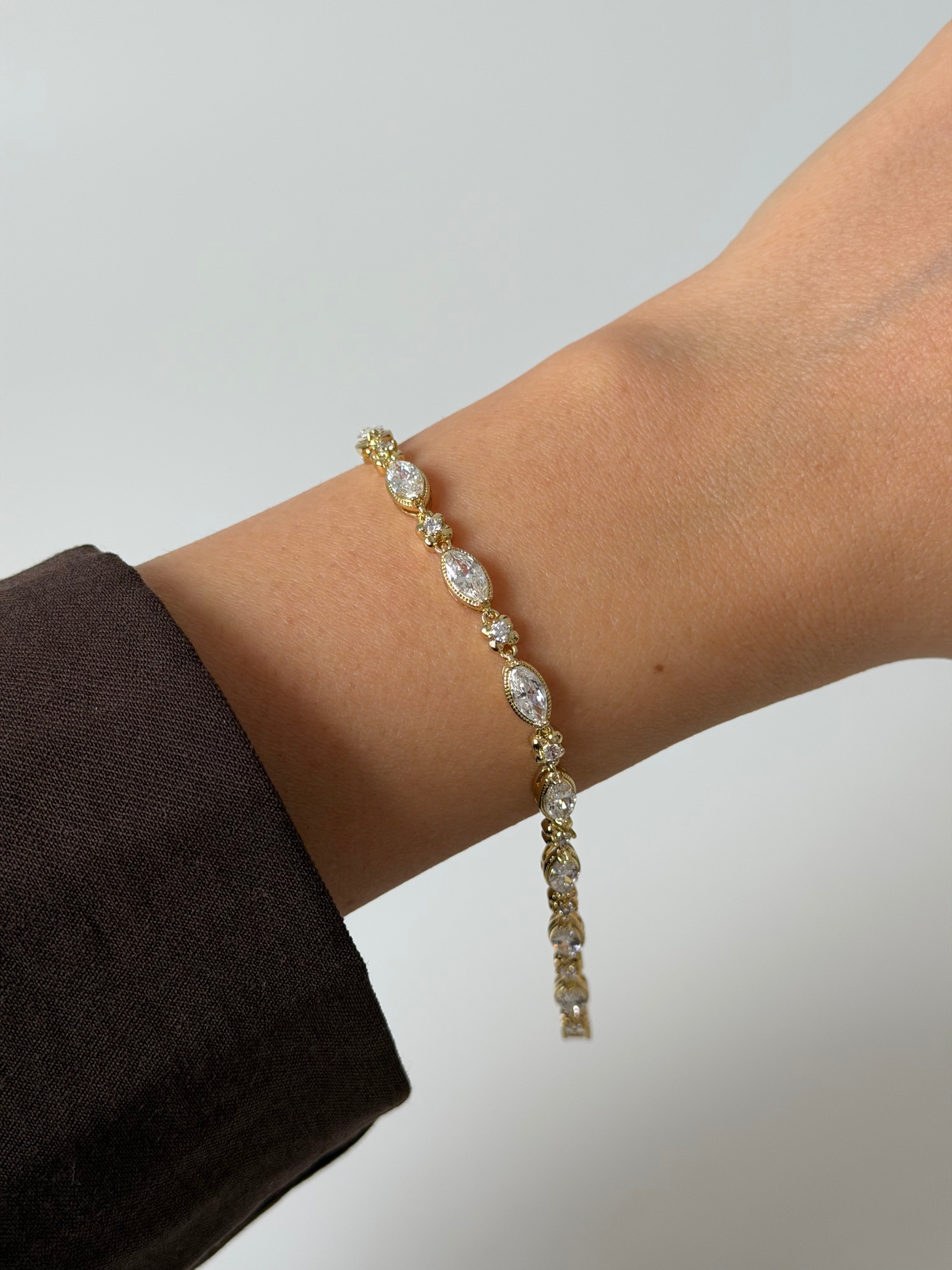 Vintage Elips Badem Sıra Bileklik Xuping