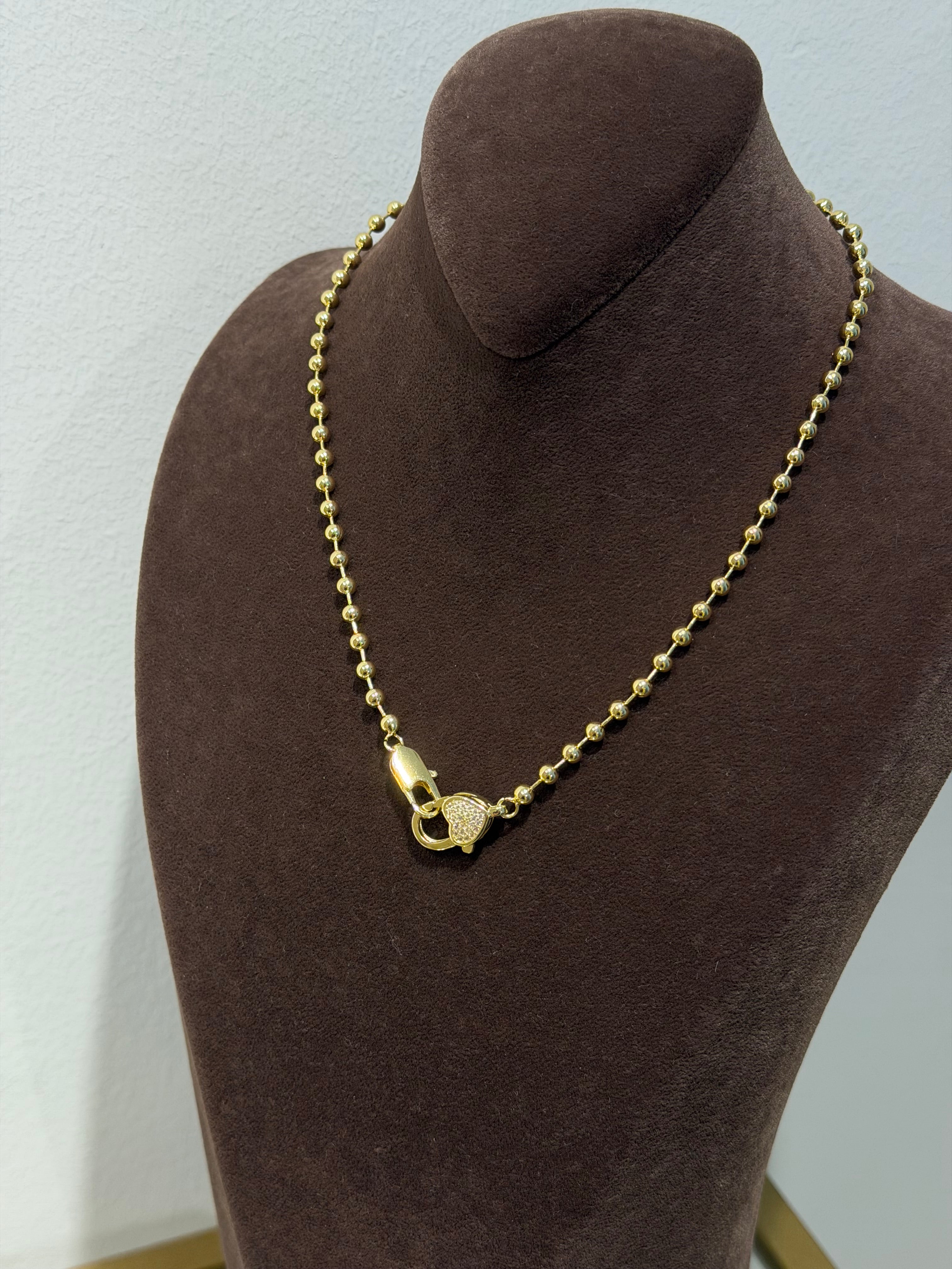 Kalp kilit Topcuk Zincir Kolye