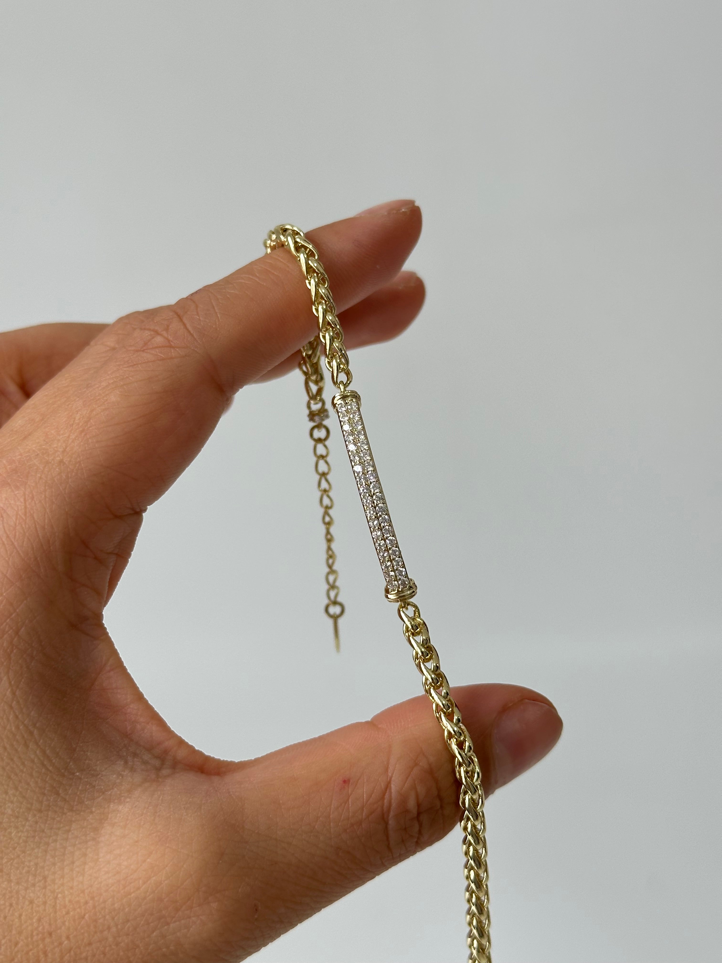 Taş Geçiş Zincir Kuyum Model Bileklik