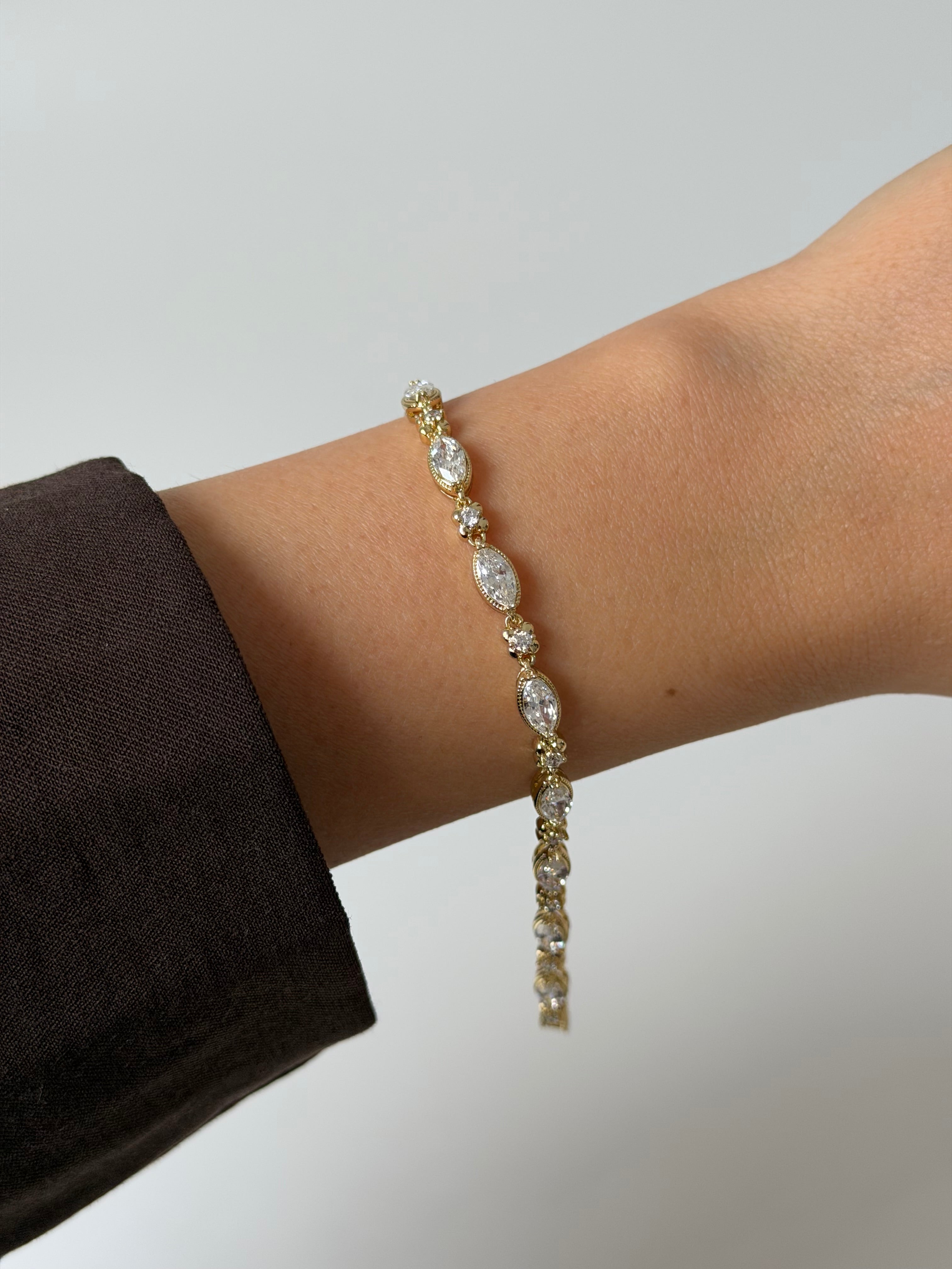 Vintage Elips Badem Sıra Bileklik Xuping