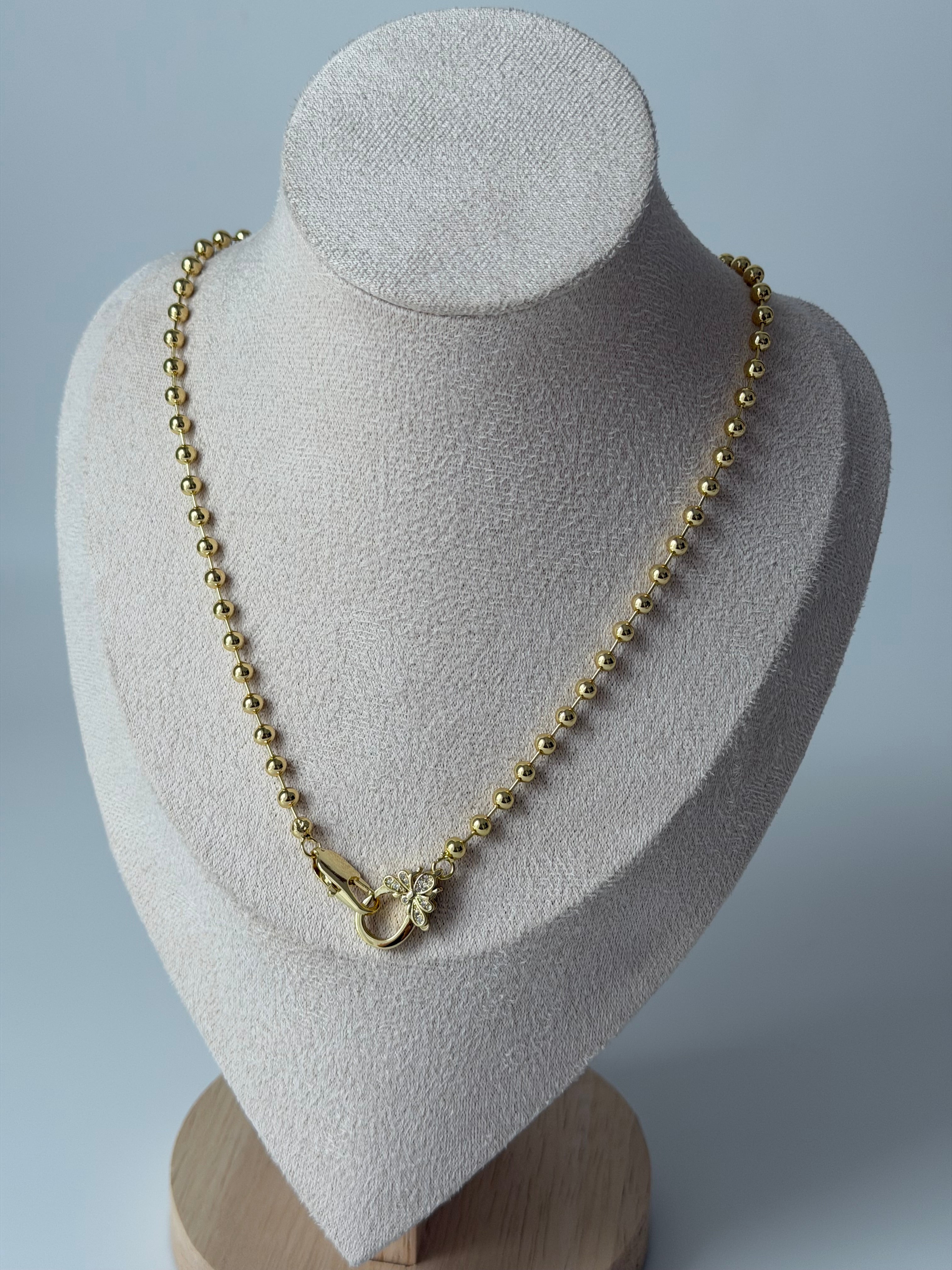 Kelebek Klips Topcuk Kolye 14k renk