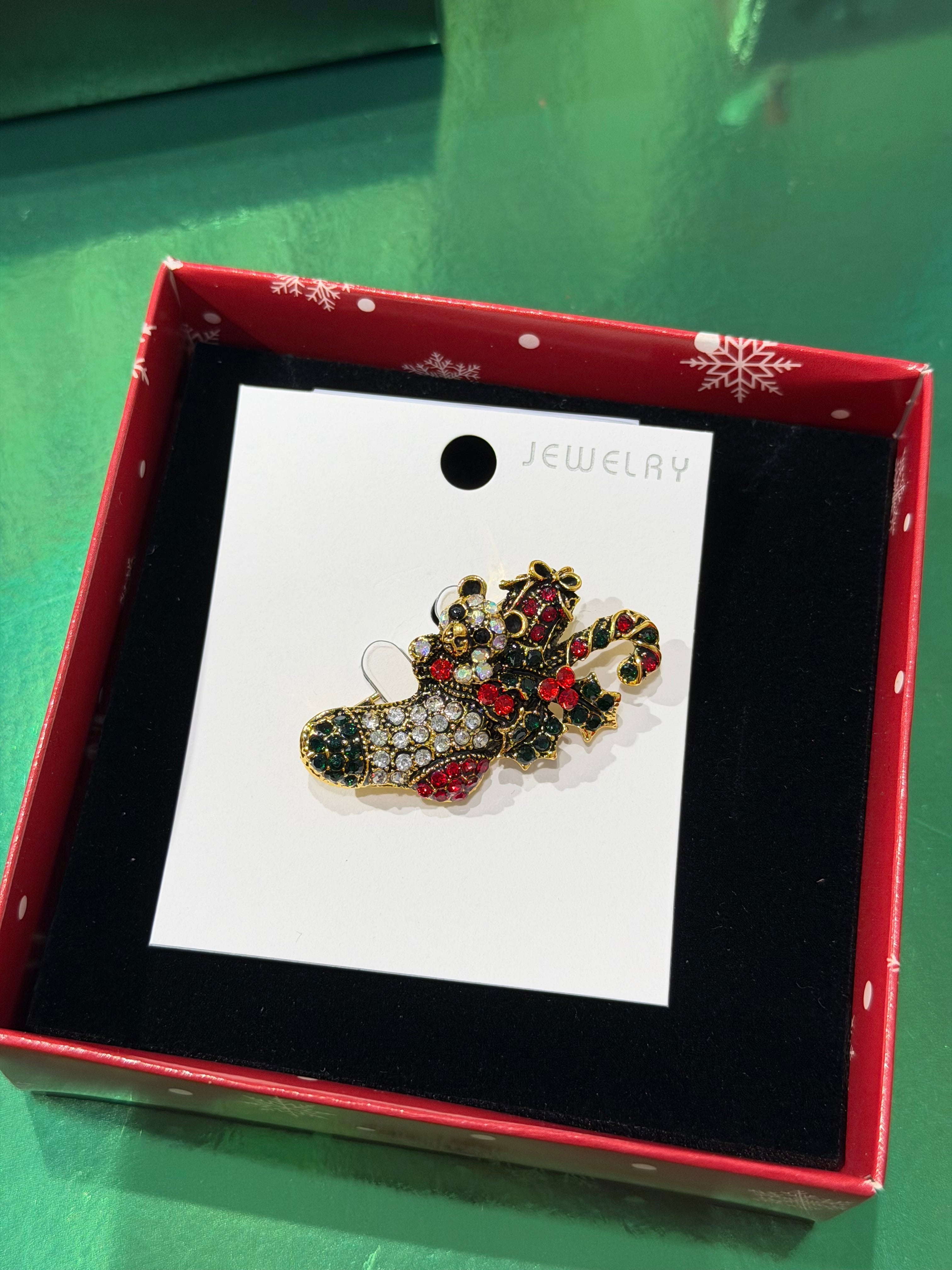 Yeni Yıl Taşlı Broş